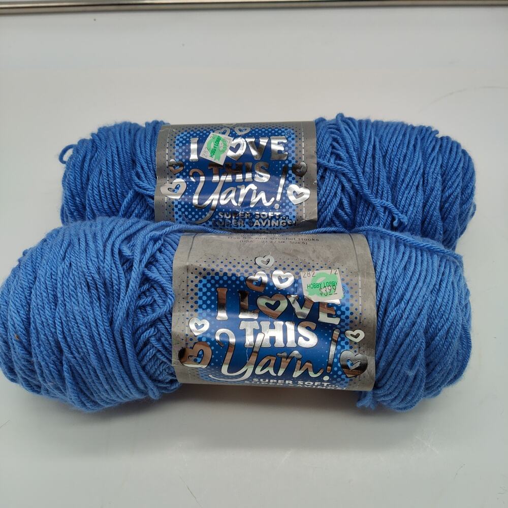 2X I LOVE THIS YARN! 2 Med Blue 7 oz 335 yards 2 Skeins